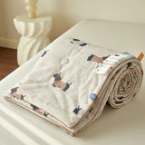 Triogift Summer Quilt Style Class A Knitted Aerobic Cotton Printed Soybean Quilt Summer Bedspread Home Textiles