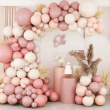 Triogift Boho18inch Dusty Rose Pink 95pcs Neutral Brown Ivory White Balloons Balloon Arch Garland Kit.baby showerBirthday Wedding