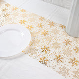 Triogift Christmas Table Runner Sparkle Metallic Gold Thin Snowflake tree Pattern Table Runners new year Placemats  Xmas Navidad Gift