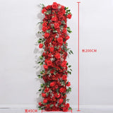 Triogift Artificial Runner Flower Row Wedding Arrangement Decoration Floral Backdrop Props Table Flower Runner Event Party Floral Decor