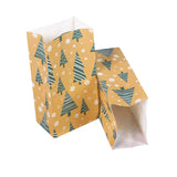 Triogift 24pcs Christmas Kraft Paper Bags Snowflakes Candy Gift Bags Merry Christmas Decoration Gift Wrapping Treat Bags With Stickers