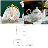 Triogift  -  European Bone China Tea Set English Afternoon Tea Cup Set Teapot High-Grade Porcelain Coffee Pot 1 TeaPot 2 Cups and Saucers