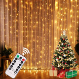 Triogift  Christmas Lights Curtain Garland Merry Christmas Decorations For Home Christmas Ornaments Xmas Gifts Navidad New Year Decor