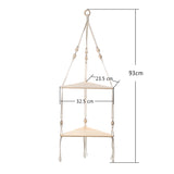 Triogift 1/2/3-tier Floating Wall Shelf Wood Triangle Corner Display Stand Boho Home Decoration Living Room Bedroom Wall Hanging Decor