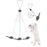 Triogift  Mouse Cat Toy Funny Self-hey Hanging Door Retractable Cat Stick Scratch Rope Mouse Cat Interactive Toy Cat Supplies