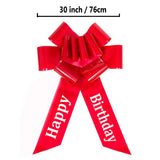 Triogift  Happy Birthday Car Bow Sweet 30 Inch Giant Butterfly Car Pull Bow Decorative Huge Bow for Christmas Party Birthday Gift Wrapping