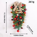 Triogift Hot Sale Realistic Plastic Christmas Garland Prelit Decorations Merry Christmas Green Tree Red Fruit Christmas Wreaths for Door