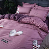 Triogift Hot sale high quality bedding double sanded quilt cover sheet pillowcase four-piece set