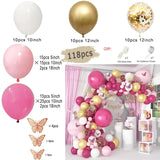 Triogift Boho Dusty Retro Pink Balloons Garland Arch Kit Bride Wedding Birthday Party Decoration Girls Baby Shower Rose Gold Ballon Chain