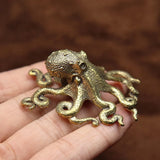 Triogift Brass Octopus Mini Figurine