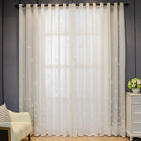 Triogift  Korean White Embossed Butterfly Embroidery Translucent Tulle Curtains For Bedroom Living Room Balcony Cotton Linen Curtains