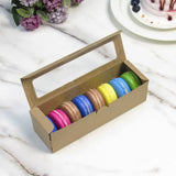 Triogift  20Pcs DIY Paper Box with Window Macaron Gift Box Cake Packaging Box Dessert Transparent Cookie Boxes for Wedding Home Party