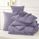 Triogift  Comforter Set Grayish Purple - Cal King Bed Set 7 Pieces,King Bedding Set with Comforters, Sheets, Pillowcases Shams