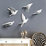 Triogift 5pcs 3D Pigeon Wall Hanging Wall Paste Creative Porch Sofa Background Wall Living Room Home Crafts Decoration