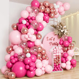 Triogift Pink Rose Gold Balloons Garland Arch Kit Birthday Party Decor Kids Wedding Birthday Party Supplies Baby Shower Decor Ballon