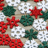 Triogift (50 Pieces/pack) 23mm Christmas Snowflake Wood Chips Colorful Diverse New Year's Holiday Party Window Decoration Props Toys DIY