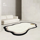 Triogift  Modern Minimalist Japanese Fashion Irregular Carpet Living Room Bedroom Large Area Home Decorative Rug Washable Oval Floor Mat