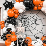 Triogift 80pcs Halloween Balloons Garland Arch Kit Orange Black white Gold Balloons for Halloween Graduation Party Decorations Supplies