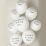 Triogift 10pcs 10inch Happy Birthday To You Letter Latex Balloons Set White Air Helium Balloon Kids 1st Birthday Party Decoration Globos