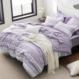 Triogift Comforter Set, Striped Bedding Set All Season, Bed in a Bag with Comforter, Sheets, Pillowcases & Shams, Twin, Cal King