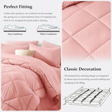 Triogift  Full Bed in a Bag 8 Pieces Comforter Set, Pink All Season Bed Set, Full Bedding Sets