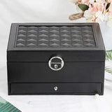 Triogift Fashion Leather Jewelry Box Case Jewelry Package Storage Large Space Jewelry Ring Necklace Bracelet