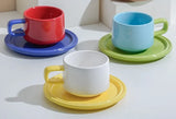 Triogift  -  3 Sets Coffee Cups Set Ceramic Cups and Saucers Set Family Tea Cup Set Cups and Mugs Drinkware  British Coffee Cups