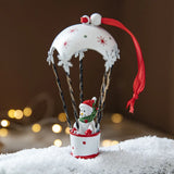 Triogift Delicate Fine Workmanship Christmas Ornament Hand Painted Collectible Hanging Hot Air Balloon Christmas Decoration