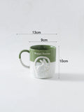 Triogift  -  1pc 350ml Cute Bunny Chicken Coffee Mug Ceramic Coffee Cup Funny Gifts Unique Birthday Gifts Embossed Breakfast Mug Home Office