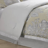 Triogift  2 Shams & Bed skirt Bed Linen Set Jacquard Floral Medallion Comforter Sets Comforter Queen Bedding Home Freight free.