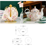 Triogift  -  European Bone China Tea Set English Afternoon Tea Cup Set Teapot High-Grade Porcelain Coffee Pot 1 TeaPot 2 Cups and Saucers