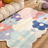 Triogift Bedroom Home Carpet Large Area Colorful Living Room Flower Thickened Decoration Rug