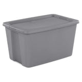 Triogift 30 Gallon Tote Box Plastic, Gray, Set of 6