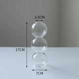 Triogift Decorative Flower Bottle Modern Mini Glass Vase for Flowers Transparent Bud Vase Designed for Living Room Decor Table Ornaments