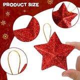 Triogift Gold Glitter Star Ornaments Christmas Tree Hanging Pendant 2024 Christmas Decorations for Home Navidad New Year Party DIY Gift