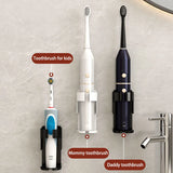 Triogift  Electric Toothbrush Holder Space Saving Traceless Bathroom Self-adhesive Wall-mounted Toothbrush Storage Base