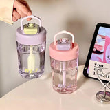 Triogift  500/700ml Cute Water Bottle Sport Tumbler For Girls Kids Plastic Aesthetic Ice Hot Coffee Tea Juice Cup School Drinking Bottle