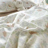 Triogift Single Double Bed Floral Duvet Cover 100% Cotton Duvet Cover Autumn and Winter Bedding