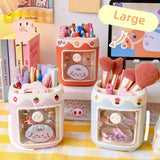 Triogift Kawaii Pen Holder Desk Organizer Large Capacity Pencil Storage Box Cartoon School Office Stationery Supplies Pens Brush Stand