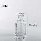 Triogift Decorative Flower Bottle Modern Mini Glass Vase for Flowers Transparent Bud Vase Designed for Living Room Decor Table Ornaments