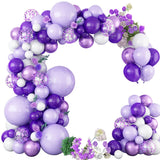 Triogift Purple Balloons Garland Arch Kit Birthday Party Decoration Kids Wedding Birthday Party Supplies Baby Shower Decor Latex Ballon