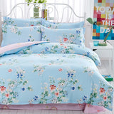 Triogift Cotton Bedding Set 3Pcs, Daisy Flower Pattern Duvet Cover 2Pillowcases, Reactive Printing Dyeing, No Fading No-pilling,16Sizes