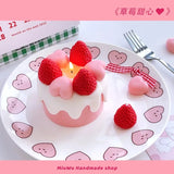 Triogift Strawberry Cake Candle Personalized Wedding Scented Candle Home Decoration Food Candles Look Real Favors