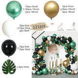 Triogift Jungle Safari Green Balloon Garland Arch Kit Kids Birthday Party Supplies Deer Pattern Gold Latex Ballons Baby Shower Decoration