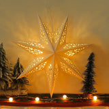 Triogift  Hollow Star Hanging Pendants Christmas Decoration 2024 for Home Navidad Natal Noel Gifts Christmas Ornaments New Year 2025