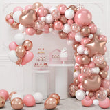 Triogift Pink Rose Gold Balloons Garland Arch Kit Birthday Party Decor Kids Wedding Birthday Party Supplies Baby Shower Decor Latex Balon