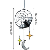 Triogift Creative Wind Chimes Halloween Decorations Gothic Bat Moon Star Hanging Ornament Window Wall Pendants Holiday Party Home Decors