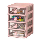 Triogift Small Desk Organizer Storage Drawers Desk Storage Box 4 Tier Clear Cosmetic Makeup Organizer for Arts Crafts Stationary Cosmetic