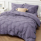 Triogift  Comforter Set Grayish Purple - Cal King Bed Set 7 Pieces,King Bedding Set with Comforters, Sheets, Pillowcases Shams