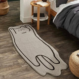 Triogift  Bedside Rugs White Carpet Thickened Cartoon Door Mat Bedroom Rug LivingRoom Decorative IG Cute Kitten Puppy Customized 양탄자 тапис